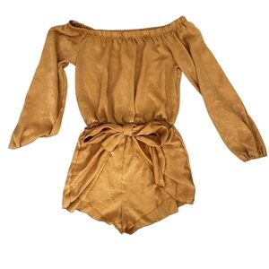 Lani Gold Off-Shoulder Romper